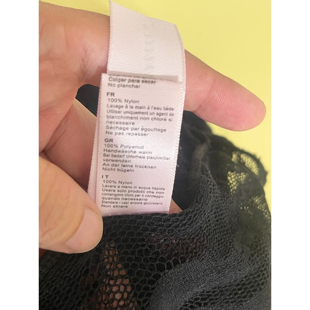 Leg Avenue Butterfly Lace Long‎ Gown 100% Nylon With Slit Black Stretch One Size - Picture 10 of 11